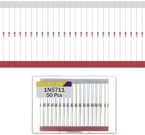 ALLECIN 50 Stück 1N5711 Schottky Gleichrichter Dioden 15mA 70V DO-35 IN5711 5711 Germanium Diode Axial 15Milliampere 70Volt Kleinsignal Schaltdiode