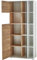 bümö Homy Aktenschrank & Regal Kombination, Büroschrank groß aus Holz 85cm breit in Weiß-Eiche - Schrank mit Aktenregal für's Büro & Homeoffice Ordnerschrank