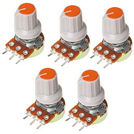 50Set WH148 Linear Potentiometer 15mm 3pin 1K 2K 5K 10K 20K 50K 100K 250K 500K 1M mit Orange AG1 Knopf Kappe Potentiometer Kit (Size : 1K Ohm)