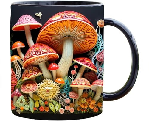 Shitafe Pilz Tasse | Keramik Kaffeebecher | Magic Mushrooms Mug | Pilz Tasse Becher | Niedliche pilztasse | Kreatives Kaffeetassen & Becher Mehrzweck Tasse Für Naturliebhaber