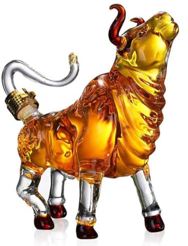 Carafe à décanter à whisky de 1 000 ml pour homme, en forme de taureau, avec bouchon d'étanchéité