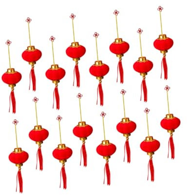 Homoyoyo Décorations De Nouvel An 16 Pièces Mini Flocage Rouge Pour Célébration Ornements Décoratifs À Suspendre Pour La Maison