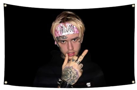 boyiflag Lil Peep Flagge, Wandteppich, Kunstmusikposter für Schlafzimmer, Wohnzimmer, Studentenwohnheim, Wanddekoration, 90 x 150 cm