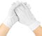 Weiße Parade Handschuhe - Baumwolle für Frauen und Herren mit Schnappverschluss, Formelle Smoking Ehrengarde Inspektionshandschuhe für Schmuck
