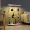 FANYUSHOW Glasvitrine Standvitrine in Weiß - Vitrinenschrank mit Glastür, 5 mm Gehärtetes Glas Sammlervitrine - Glasvitrine Regal Glas Schrank mit Licht 125 x 79 x 36.5 cm