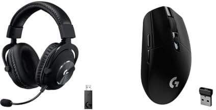 Logitech G Pro X Lightspeed Auriculares inalámbricos para Gaming con tecnología de Filtro Blue Vo!CE & 305 Lightspeed Ratón Gaming Inalámbrico, Captor Hero 12K, 12,000 dpi