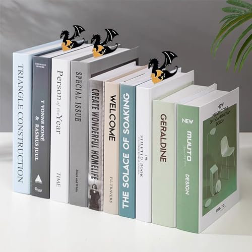 Kinwodon Schwarze Goldene Drachen Lesezeichen Acryl Lesezeichen Personalisiert Cool Dragon Bookmark mit Sonne und Wolken Buchdekorationen für Buchliebhaber Freunde Familien und Lesebegeistert