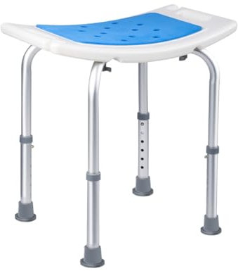 Fabulcozy Siège de Douche Tabouret de Douche Hauteur Réglable 136kg Chaise de Douche Antidérapant Aide à la Douche en Alu et PE