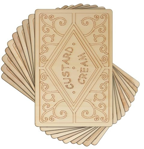 10x Wooden Custard Cream Top Down Craft Shape 3mm Ply Biscuit Food(18 x 11.9cm,No Hole)
