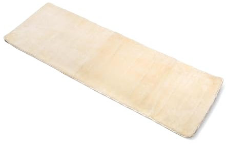 Lammfell Yogamatte von Fellhof®, rutschfest mit Tragegurt, Gymnastikmatte für Rückbildung, Sportmatte, Fitnessmatte, OEKO-TEX® zertifiziert, waschbar bei 30 °C (Creme, 183 x 61 cm)