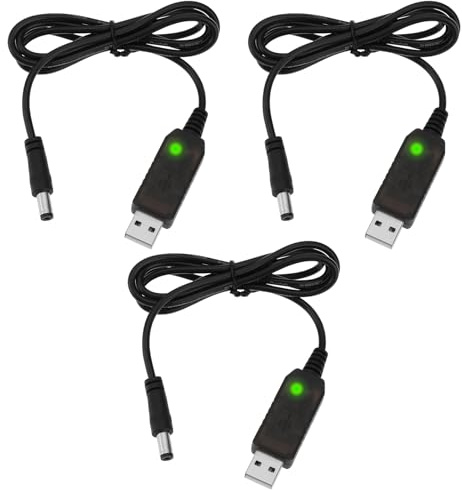 Be In Your Mind 3-teiliges USB-Ladekabel von 5 V auf 12,6 V DC 5,5 X 2,1 Mm Leitungskonverter Stromladekabel Kompatibel mit Stoov 11,1 V/12,6 V Lithium-Akkupack 1 M