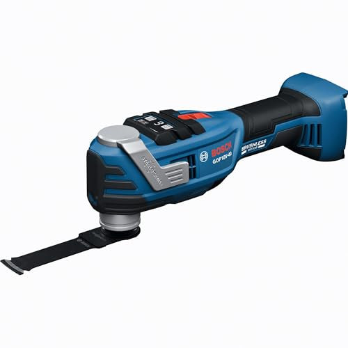 BOSCH GOP18V-40N - Herramienta oscilante StarlockMax sin escobillas de 18 V, potente 20.000 OPM, 6 ajustes de velocidad, parada automática, diseño ergonómico, cambios rápidos de accesorios, ideal para