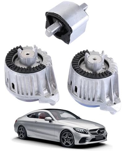 LICHENGTAI 2X FEBI Motorlager & 1x Getriebelager für Mercedes C E CLK W204 W212 FEBI Motorhalterung A1402401318, A2042400217
