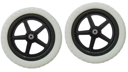 F Fityle 1 Paar Balance Bike Ersetzen Sie Räder Leicht im Freien Sporttraining Fahrradreifen nicht aufblasbare Trainingsräder 12 Zoll, Weißes Rad