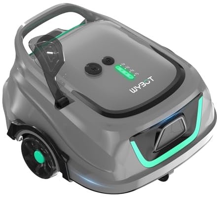 WYBOT A1 Poolroboter Akku mit Dual-Filtersystem - 120 Min Ultra-Leise Reinigung für 100㎡ Pools | Energiesparsystem & Kabelloser Poolsauger Akku,Hellgrau Grün
