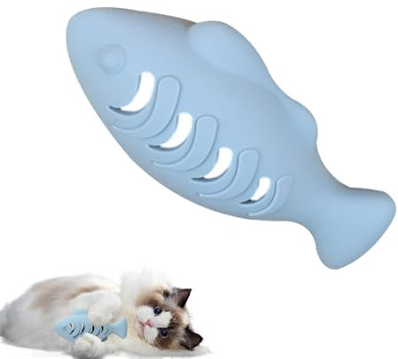Katzenspielzeug Fisch - kau -resistenter Fisch, langlebiges Spielzeug | Silikon Catnip Infundiertes Kauspielzeug für schwere , sichere ungiftige interaktive fischförmige Katzenspielzeug, lang anh