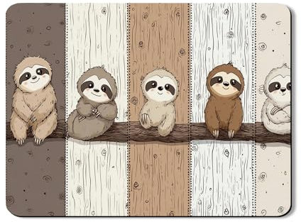 Tappetino scolapiatti con bradipo per bancone della cucina, grazioso tappetino scolapiatti in gomma assorbente a tema bosco per bancone della cucina, 45,7 x 61 cm