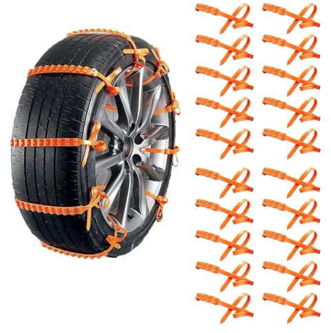 Wiederverwendbare Anti Schneeketten Für Autos, 20er-Pack Reifenkettenset, Auto Schneeketten, Rutschfeste Kabelbinder, Frostschutz Winterreifen Schneekettens Für Autos Limousinen Lkw Outdoor