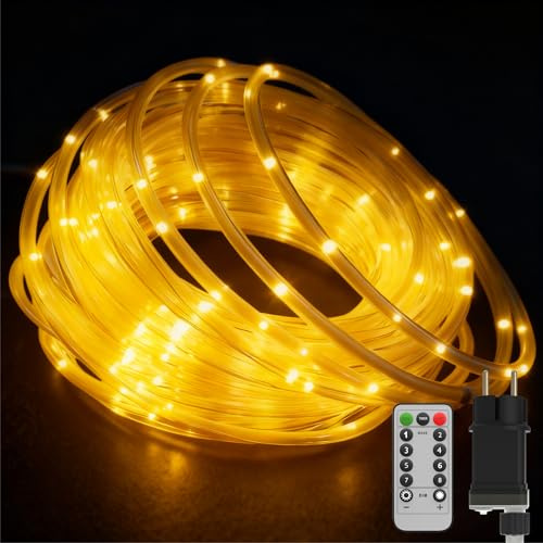Suusolny 50m 500LEDs Lichterschlauch Dimmbar LED Lichterkette mit 8 Modi & Timer Schlauch Außen IP44 Wasserdicht Weihnachten Dekolicht LED Beleuchtung für Party Feier Weihnachtsbeleuchtung Warmweiß