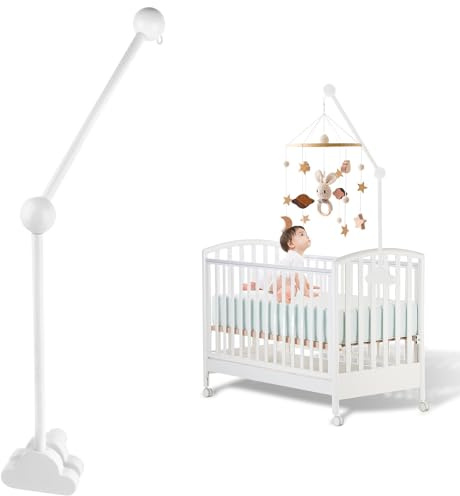 Mobile Halterung für Babybett, 360° Drehbar Mobile Halterung Wickeltisch Holz, Mobile Ständer zum Aufhängen Windspiele, Spielzeug im Babyzimmer, Mobile Aufhänger für Kinderzimmer-Dekoration