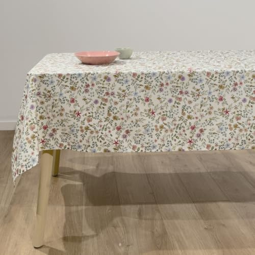 NAF NAF Tischdecke, Kunstharz, schmutzabweisend, 100 % Baumwolle, Marie 140 x 200 cm