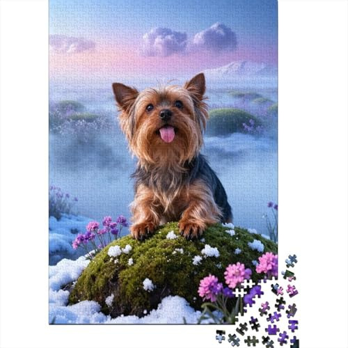 1000 Piece Yorkshire Terrier Jigsaw Puzzle for Adults & Kids - Challenging Brain Teaser, Tundra Puzzle, Home Decoration Gifts 70x50cm/1000pcs