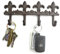 Lulu Gusseiserne Haken, Design: stilisierte Lilie, Dekor Key Hook Brown