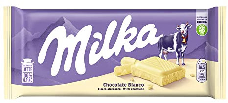 Milka Tavoletta di Cioccolato Bianco con Latte 100% Alpino - 90g