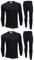 Gaffer Mens Thermal Sets 2 Pack Long Sleeve Tshirt Johns Bottoms T Shirt Ski Wear Black XX-Large 2XL XXL