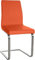 CLP Esszimmerstuhl Belfort Kunstleder Freischwinger I Moderner Schwingstuhl Mit Gepolsterter Sitzfläche & Hoher Rückenlehne, Farbe:orange