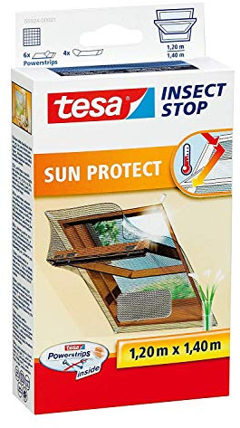 4 Stück tesa Fliegengitter für Dachfenster, mit Sonnenschutz, beste tesa Qualität, 1,2m x 1,4m