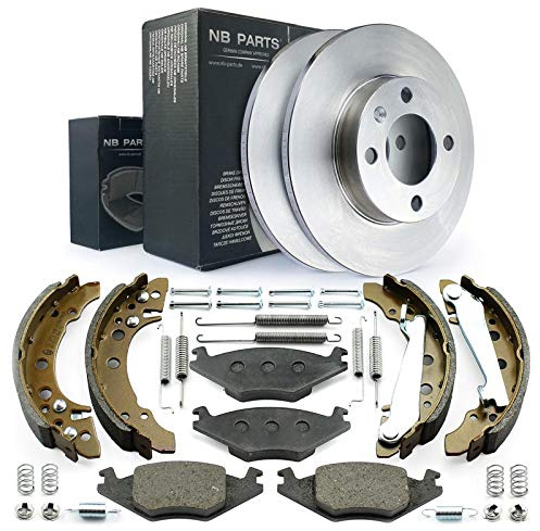 NB PARTS Bremsscheiben Bremsbeläge vorne Bremsbacken hinten passend für Seat VW Golf 2 Polo 86C