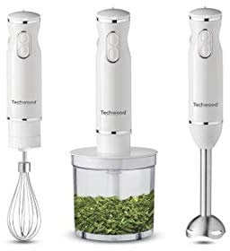 TECHWOOD Mixeur Plongeant Multifonctions TMS-9600-2 Vitesses - 600 W - Blanc