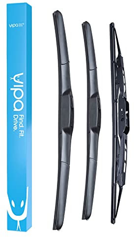 Vipa Car Parts Premium Wiper Blade Set | fits: MAZDA 6 Hatchback (Aug 2007 to Jul 2013) | All-Weather Performance | Durable, Streak-Free Windshield Wipers | Easy Installation
