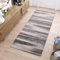 TAPISO Sari Teppich Läufer Flur Grau Taupe Kurzflor Streifen Verwischt Meterware Brücke nach Maß Küche Wohnzimmer Schlafzimmer ÖKOTEX 100 x 300 cm