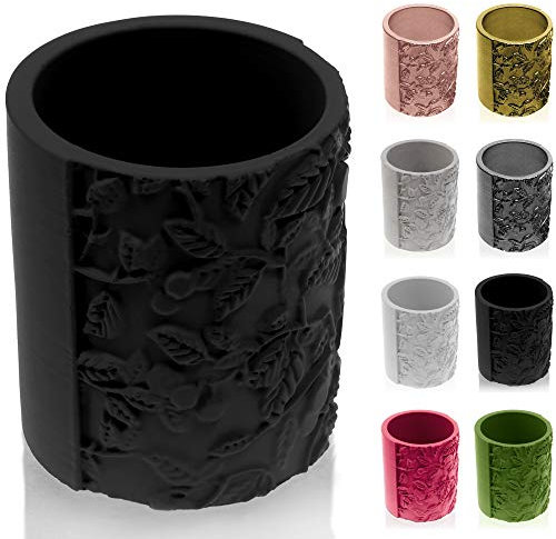 CONCRETTE Pot de Fleurs en Ciment, Cache-Pot en béton Tranquility Ø 7,5 cm Noir Mat 11 x 9 x 9 cm