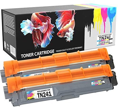 Prestige Cartridge TN-241 TN-241BK Schwarz Toner Kompatibel mit Brother DCP-9015CDW DCP-9017CDW DCP-9022CDW HL-3142CW HL-3152CDW HL-3172CDW MFC-9142CDN MFC-9332CDW MFC-9342CDW | 2er Pack