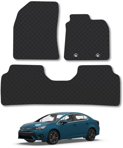Fits Toyota Avensis (2009-2018) 3mm Rubber Car Floor Mats | Tailored Fit Heavy-Duty Rubber Floor Mats Waterproof Durable Custom Fit Water Resistant Easy-Clean