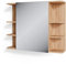 Vicco Badspiegelschrank Fynn, Badezimmerspiegel, Goldkraft Eiche/Grün, 80 x 64 cm