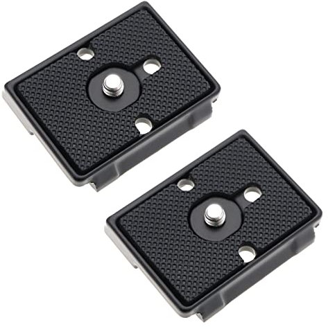 Be In Your Mind 2 Stücke Schnellwechselplatte mit 1/4 Zoll Schraube Kompatibel mit Manfrotto 200PL 128RC 141RC 222 Aluminiumlegierung Schnellwechsel-Stativhalterung Schwarz