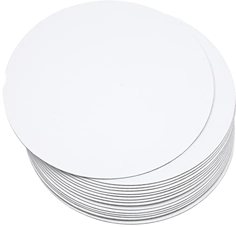 Qiqee Kuchenplatten, rund, 20,3 cm, 40 Stück, runde Basis, lebensmittelechter Karton, Kuchenteller (dünner, aber stärker), Weiß