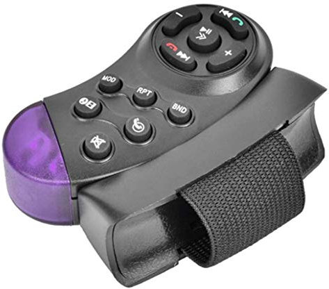 Nicfaky Mando a distancia inalámbrico universal para volante de coche, 11 botones, para reproductor de CD, DVD, MP5