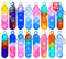 Ainiv Pop Push It Fidget Toy, 16 Stück Mini Silikon Schlüsselbund Toys, Anti Stress Sensorik Pop Figetttoys Spielzeug mit Schlüsselanhänger, Poppet Bubble Finger Toys Autismus for ADHS Squeeze Toys