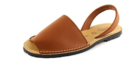 Generisch Avarcas Damen Spanische Leder Sandalen Menoquinas Menorca Sandaletten 5 Farben 36 37 38 39 40 41 (Braun, eu_footwear_size_system, adult, women, numeric, medium, numeric_40)