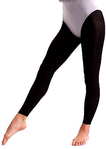 HiFEN® Girls Footless Ballet Tights with Comfort Stretch 40 Denier Black Stretch Elasticated Dance Leggings For Kids Ballet Dance And Gymnastics