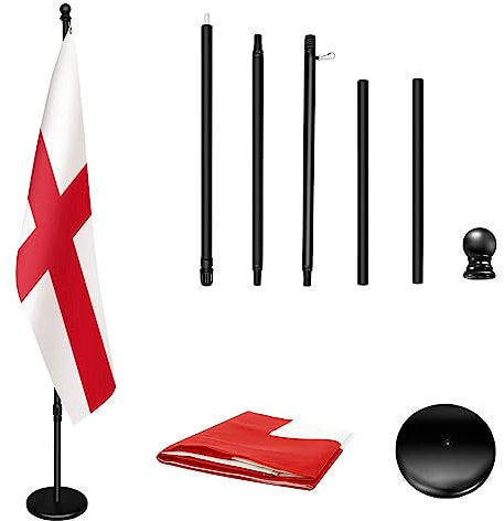 IN WHICH BAY Asta telescopica per bandiera per interni con base 200-252 cm, asta per bandiera commerciale in alluminio per interni con terminale a sfera nera, kit per asta per bandiera da interni