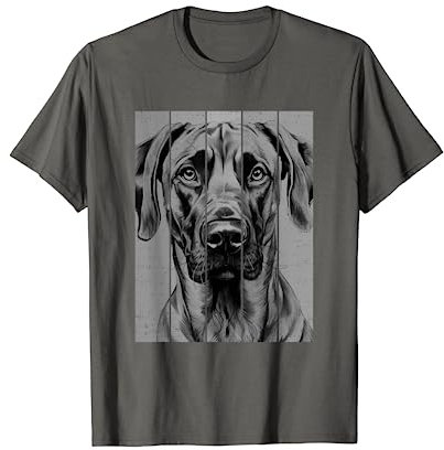 Cooles Rhodesian Ridgeback Portrait Schwarz-Weiß-Stil T-Shirt