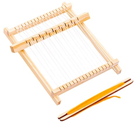 Weben Für Kinder Set, DIY Holz Webrahmen Set, Handgestrickter Webstuhl Mit Zubehörgarnen, Kinder-Strick-Starter-Sets Für Anfänger, Erwachsene, Kinder (Hölzernes)