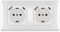 BSEED Steckdose Unterputz mit Steckklemme 16Amp, Doppelsteckdose Unterputz mit USB/TYPE C Port 2.1A, 2 Fach Steckdose mit PC Rahmen, Schuko Steckdose mit USB Anschluss Unterputz Weiß - 152 mm