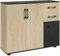 HOMCOM Modernes Sideboard für Küche und Wohnzimmer, Küchenanrichte mit verstellbarem Regal, 2 Schränken und 2 Schubladen, modernes Design, 90x30x75,5cm, Nussbaum und Schwarz